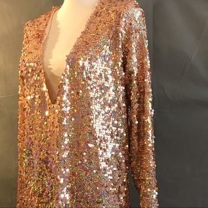 Rose gold Misguided Stunning Sequenced Dress